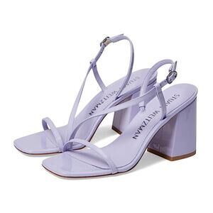 Stuart Weitzman Womens Soiree 85 Block Heeled Sandal US 9.5 B Purple Leather NIB